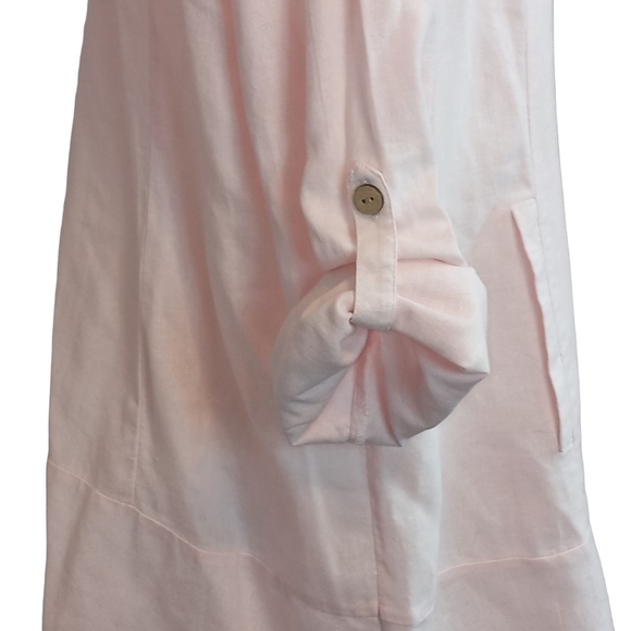Simply Noelle lagenlook linen blend button tunic top soft pink size L / XL - Picture 7 of 14